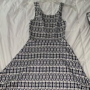 Navy and White patterned dress